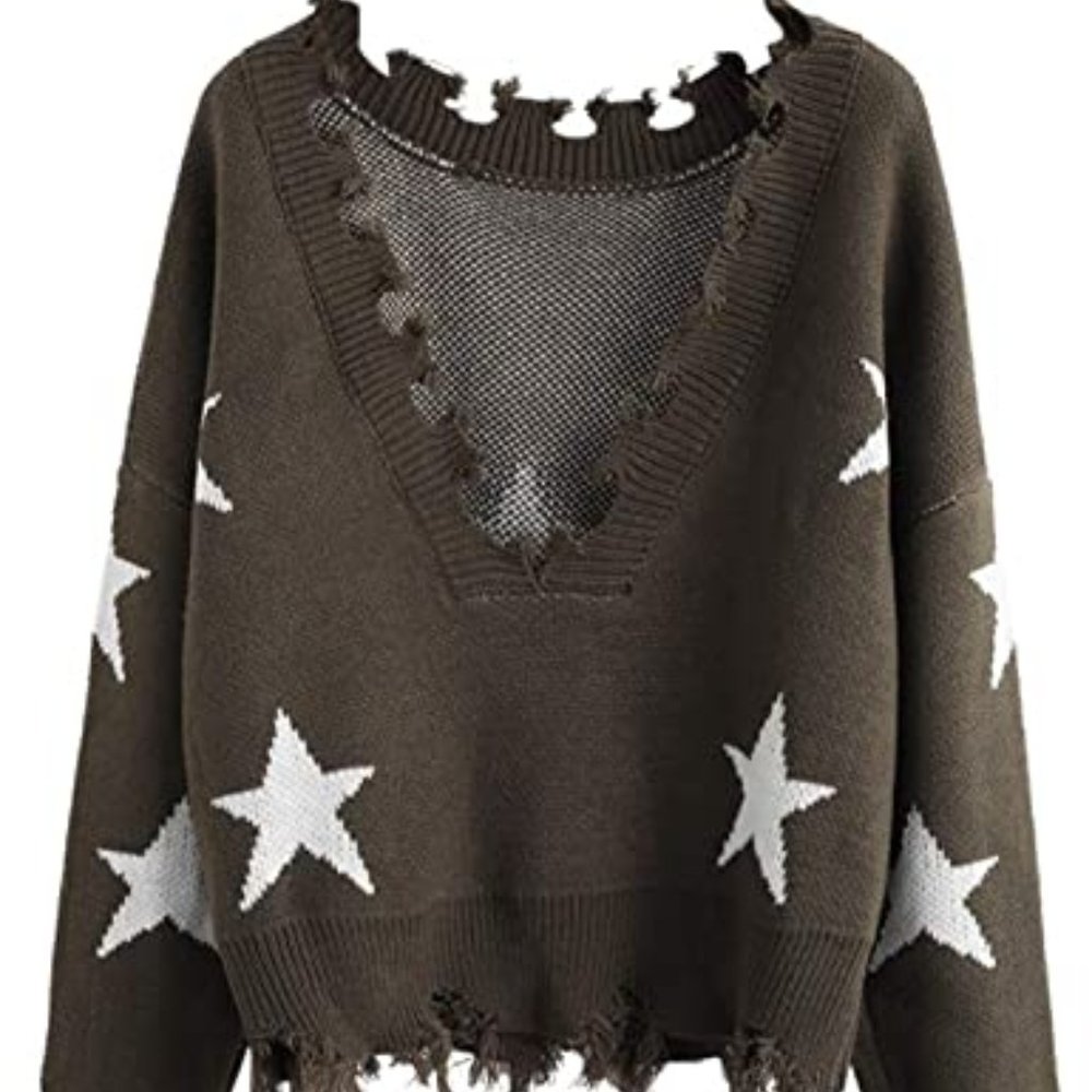 TRENDY Green Star Sweater